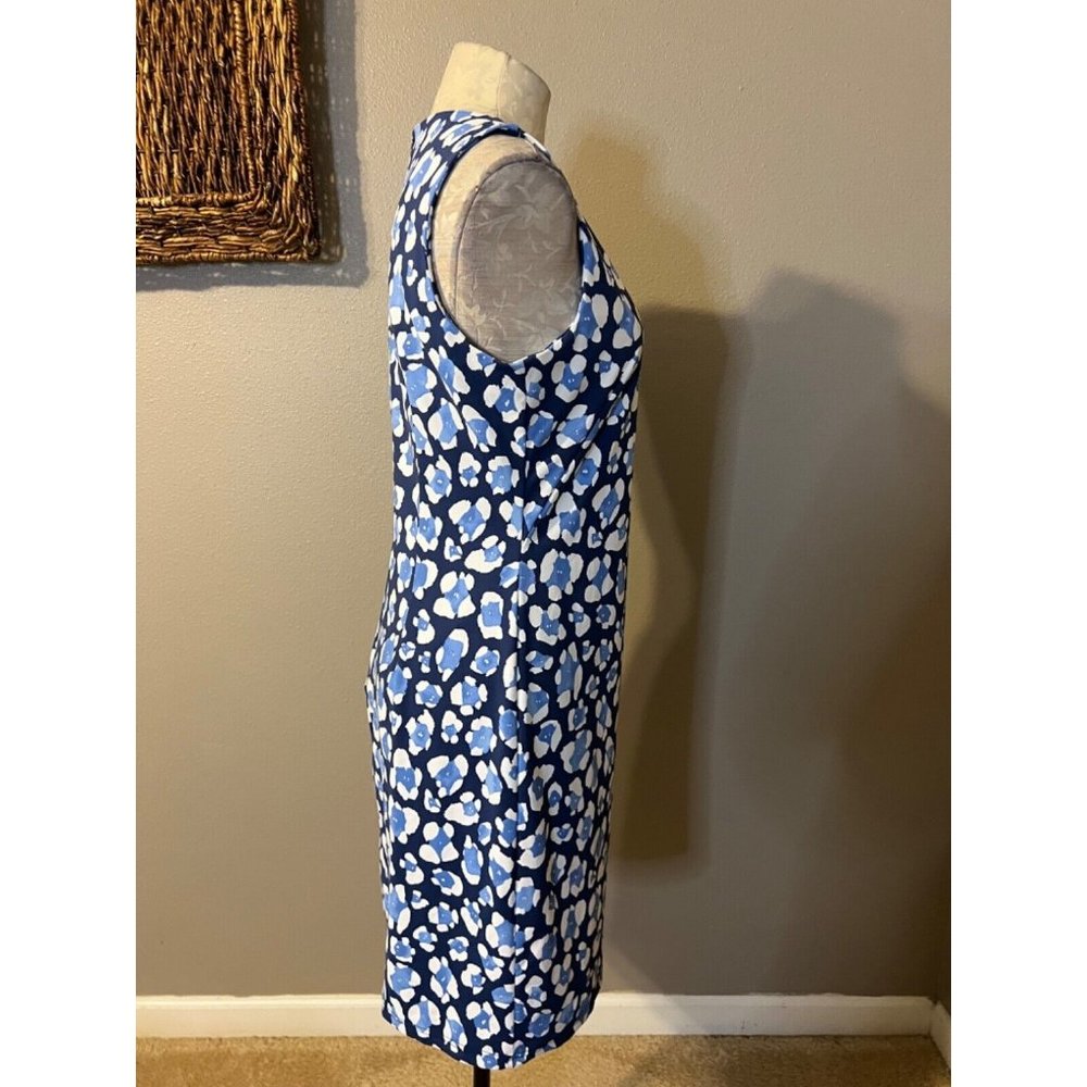 J. McLaughlin Sophia Dress M Medium Blue White Stretch Catalina Cloth $219 - Picture 10 of 13